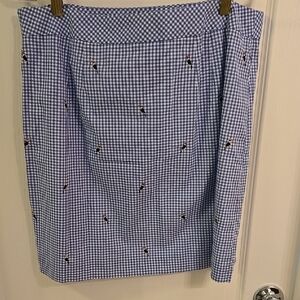 Talbots Blue Gingham Skirt Size 14 EUC